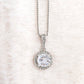 "Grateful For You" Stunning CZ Diamond Necklace with Crystal Halo