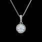 "For My Wife" Eternity CZ Diamond Pendant with Crystal Halo Necklace