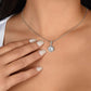 "Grateful For You" Stunning CZ Diamond Necklace with Crystal Halo