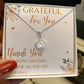 "Grateful For You" Stunning CZ Diamond Necklace with Crystal Halo