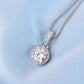 "For My Wife" Eternity CZ Diamond Pendant with Crystal Halo Necklace
