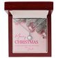 Secret Santa "Merry Christmas" CZ Diamond Necklace with Crystal Halo