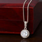 Secret Santa "Merry Christmas" CZ Diamond Necklace with Crystal Halo