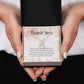 "Thank You" Friendship CZ Diamond Ribbon Pendant Necklace