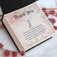 "Thank You" Friendship CZ Diamond Ribbon Pendant Necklace