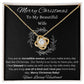 Merry Christmas To Wife Love Knot White Gold CZ Diamond Necklace