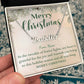 Personalized Name Plate Necklace on Festive Evergreen Message Card