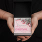 Pink Merry Christmas Personalized Nameplate Necklace with Heart