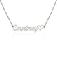 Pink Merry Christmas Personalized Nameplate Necklace with Heart