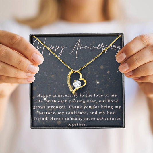Anniversary Heart CZ Diamond Pendant Necklace